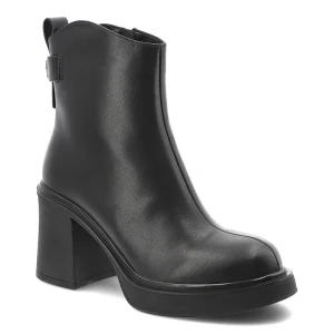 Czarne Botki Cambell Eleganckie Buty Damskie Na Obcasie