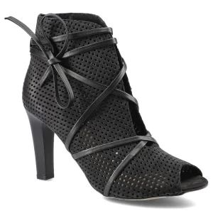 Botki damskie Carinii, eleganckie i na wysokiem obcasie, czarne, B3564MNO_-360-E50-000-B16