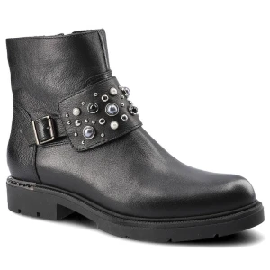 Zdjęcie produktu Czarne Botki Carinii Damskie Wygodne Buty Skórzane