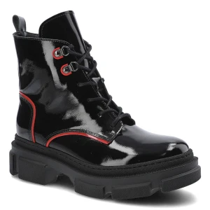 Czarne Botki Chebello Damskie Stylowe Obuwie