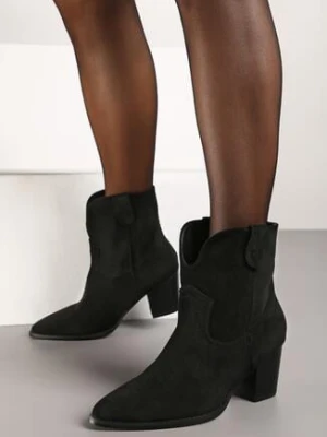 Zdjęcie produktu Czarne Botki Kowbojki Vices na Obcasie Florefedi