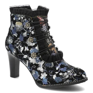 Czarne Botki Laura Vita Eleganckie Obuwie Damskie Na Obcasie