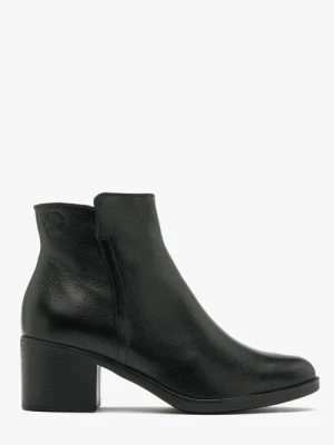 Czarne botki na obcasie Ryłko