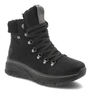 Czarne Botki Rieker Ocieplane Buty Damskie