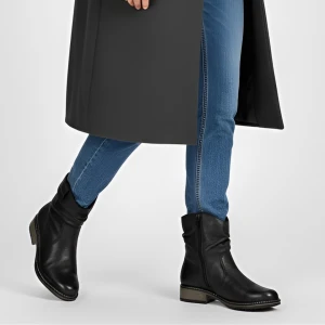 Czarne Botki Rieker Ocieplane Buty Damskie Zapinane Na Suwak