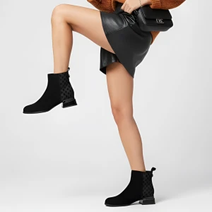 Czarne Botki S.Barski Eleganckie Buty Damskie Na Obcasie