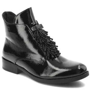 Czarne Botki S.Barski Modne Obuwie Damskie Zapinane Na Suwak