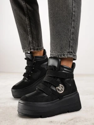 Zdjęcie produktu Czarne Botki Sneakersy Vices na Platformie w Stylu Y2K Gelira