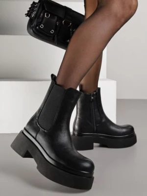 Czarne Botki Sztyblety na Platformie Tevirka mellisa