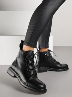 Czarne Botki Trzewiki ze Skóry Naturalnej Lilidessa m.daszynski