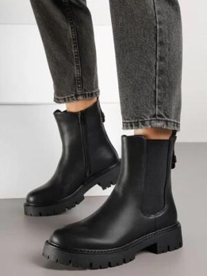 Czarne Botki Typu Sztyblety Zdobione Aplikacją Naladeia bestelle