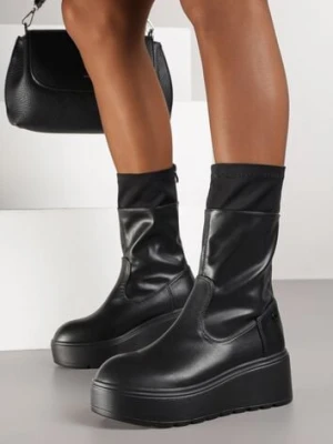 Czarne Botki Vices na Grubej Podeszwie w Stylu Grunge Anarriva