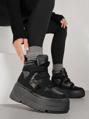 Czarne Botki Vices w Stylu Sneakersów na Platformie Afirriva