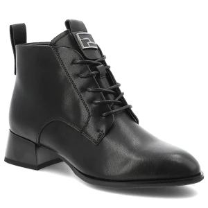 Czarne Botki Vinceza Eleganckie Obuwie Damskie Na Obcasie