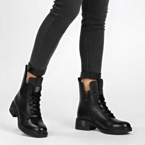 Czarne Botki Vinceza Ocieplane Buty Damskie