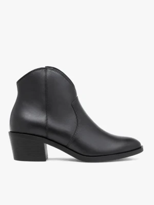 Czarne botki w kowbojskim stylu Bravo Moda