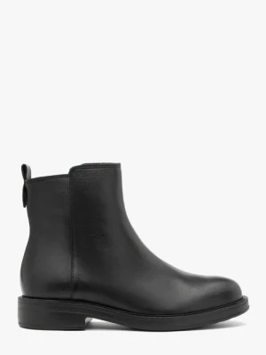 Czarne botki ze skóry licowej Ryłko