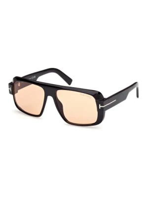 Czarne/Brązowe okulary przeciwsłoneczne Tom Ford