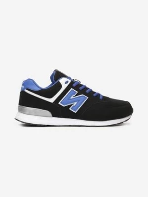 Czarne Buty Sportowe do Kostki z Ozdobną Wstawką i Modnymi Naszywkami Reygan