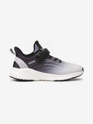 Czarne Buty Sportowe na Rzepy z Efektem Ombre i Sznurowaniem Berlinda