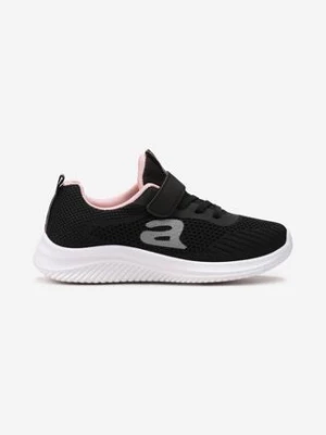 Czarne Buty Sportowe przed Kostkę z Siateczką i Nadrukiem Enfuli