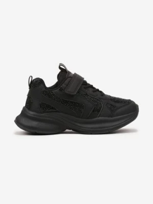 Czarne Buty Sportowe Sneakersy Ozdobione Cyrkoniami Morriti