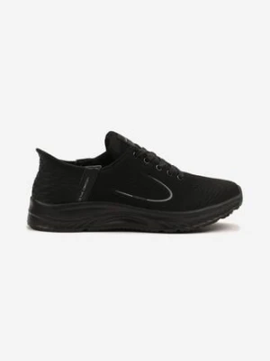 Czarne Buty Sportowe Sneakersy Ozdobione Geometrycznym Motywem Odalissea