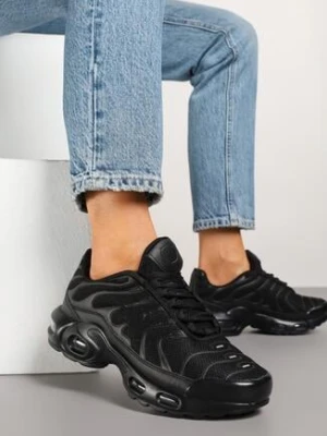 Czarne Buty Sportowe Sneakersy Ozdobione Tłoczeniem Tulinea