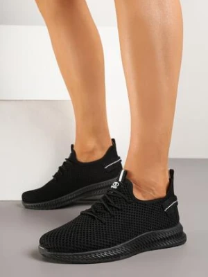 Czarne Buty Sportowe Sneakersy z Elastyczną Cholewką Lalissas