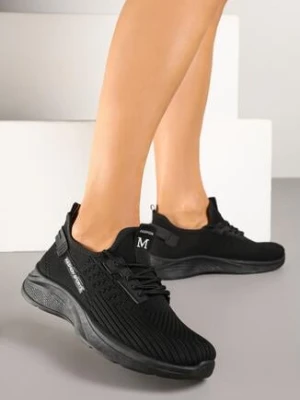 Czarne Buty Sportowe Sneakersy z Elastyczną Cholewką Ulithiela