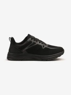Czarne Buty Sportowe Sneakersy z Geometrycznym Wzorem Odirina
