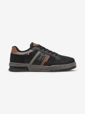 Czarne Buty Sportowe Sneakersy z Ozdobnym Napisem Tatarisia