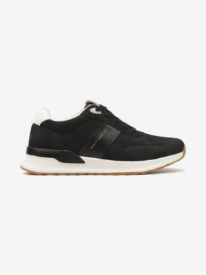 Czarne Buty Sportowe Sneakersy z Ozdobnym Napisem Zaliadne