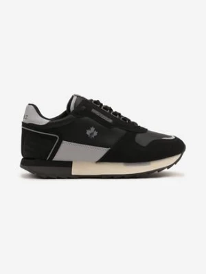 Czarne Buty Sportowe Sneakersy z Ozdobnymi Wstawkami Vevilira