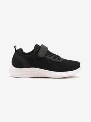 Czarne Buty Sportowe Sneakersy z Siateczki z Rzepem Hirlevia apawwa