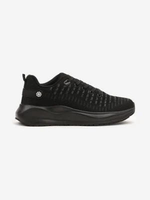 Czarne Buty Sportowe Sneakersy z Tłoczoną Cholewką Vivarinda