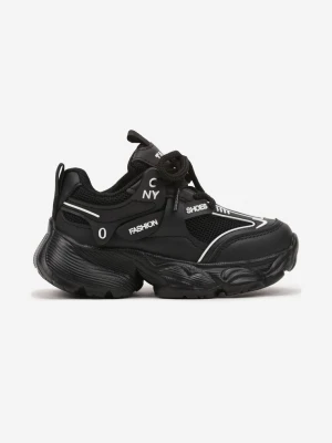Czarne Buty Sportowe Sneakersy ze Skórzaną Wkładką i Napisem Rivreti Tom.m