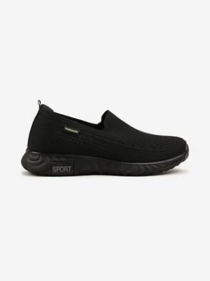 Czarne Buty Sportowe Wsuwane pod Kostkę z Miękką Cholewką Ravionae