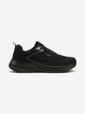 Czarne Buty Sportowe z Materiałową Cholewką przed Kostkę Odavene
