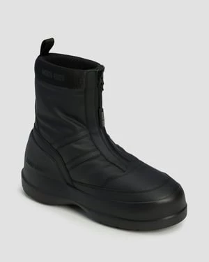 Czarne Buty Zimowe Damskie Moon Boot Luna Zip Boot