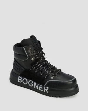 Czarne Buty Zimowe Ze Skóry Damskie Bogner Antwerp L20