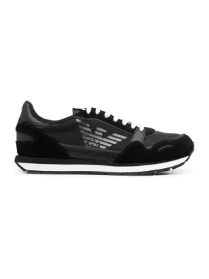 Czarne Casual Sneakers dla Mężczyzn Emporio Armani