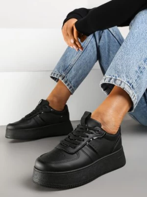 Czarne Casualowe Sneakersy Vices na Niskiej Platformie Torila