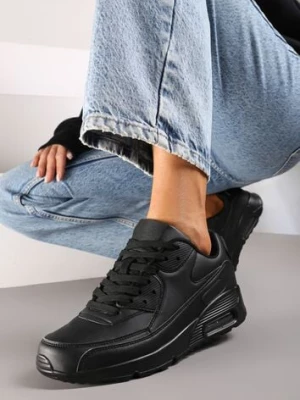 Zdjęcie produktu Czarne Casualowe Sneakersy z Przezroczystą Wstawką w Podeszwie Kairithra