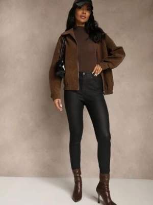 Czarne Casualowe Spodnie Skinny o Modelującym Fasonie Elovi daysie