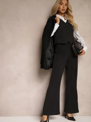 Czarne Casualowe Spodnie w Stylu Dzwonów High Waist Uinna elsa.m by may