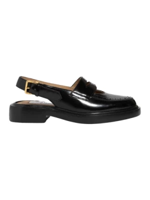Czarne Cut-Out Slingback Penny Loafers Thom Browne