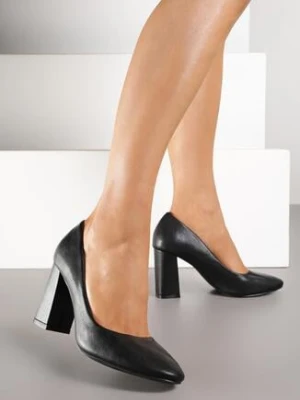 Czarne Czółenka na Obcasie Arniele bellucci