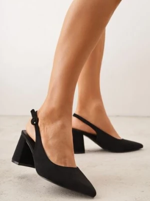 Czarne Czółenka na Słupku Typu Slingback Tareina c&l fashion