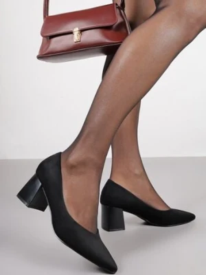 Czarne Czółenka Vices na Stożku z Wkładką ze Skóry Naturalnej Esande